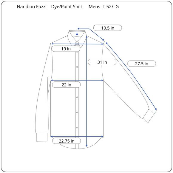 Authentic Nanibon Fuzzi Shirt Mens 52/LG Italy Linen Abstract Dye & Paint Art - Picture 14 of 14